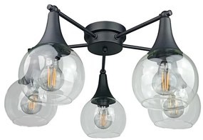 Lustră aplicată STAR 5xE27/60W/230V negru/transparent