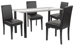 Set de masă Cadiz 4+1 negru-negru