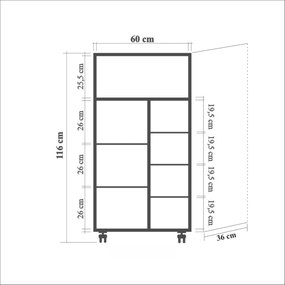 DULAP MULTIFUNCTIONAL Kiler - Multi Purpose Cabinet 3, Crem, 116x36x60 cm