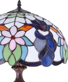 Lampa de masa Tiffany Blueflower h 62 cm, abajur 40 cm