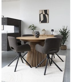 Set de scaune de sufragerie maro cu cotiere 2 buc. tapițat Amorim – House Nordic