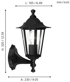 EGLO 22468 - Corp de iluminat perete exterior LATERNA 4 1xE27/60W