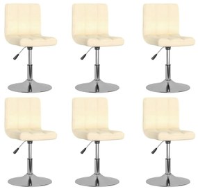 3087460  Swivel Dining Chairs 6 pcs Cream Fabric (334211  3) 6, Crem