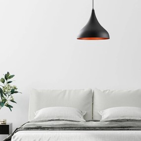 Lustră neagră cu abajur din metal ø 41 cm Berceste – Opviq lights