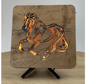 Li-Go 4070/DUB2 - Decorațiune de masă LED, 12W, 230V, 19x19 cm, stejar/cal