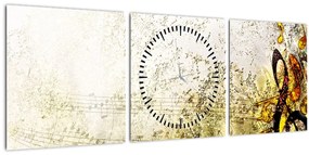 Tablou - Puterea muzicii (cu ceas) (90x30 cm)