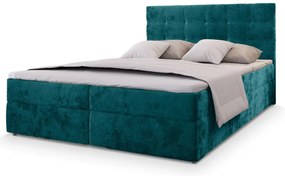 Pat boxspring tapițat GLORIEN VELVET 140x200 cm turcoaz Saltea: Saltea cu arcuri Bonell
