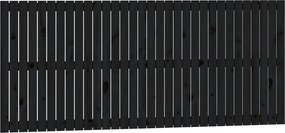 vidaXL Tăblie de pat pentru perete, negru, 204x3x90 cm, lemn masiv pin