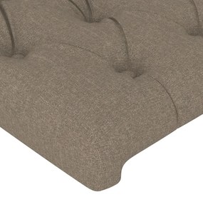 Cadru de pat cu tablie, gri taupe, 90x200 cm, textil Gri taupe, 90 x 200 cm, Design cu nasturi