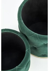 SET 2x taburet POLLY d. 40/44 cm verde/auriu