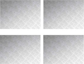 vidaXL Trepte Dreptunghiular 4 pcs Argintiu 70 x 50 cm Aluminiu