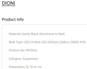 Lustra suspendata LED moderna DIONI 35cm