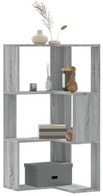 vidaXL Bibliotecă cu 3 niveluri gri sonoma 50x50x102 cm lemn prelucrat