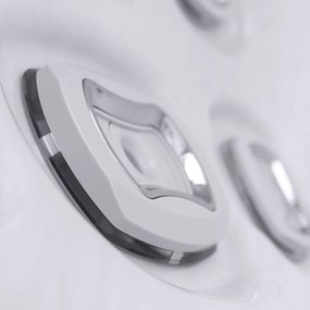 Minipiscina jacuzzi 6 persoane, alb-lucios, 43 jeturi, Infinity jets, LED, 215 215 cm, Wellis Atlas Life Essential