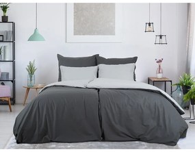 B.E.S. Petrovice Lenjerie de pat din bumbac Double face antracit/gri