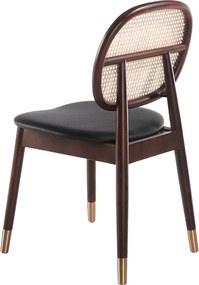 Scaun design LUX din lemn cu spatar de rattan Walnut AC 4093-DC1599