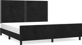 vidaXL Cadru de pat cu tăblie, negru, 180x200 cm, catifea