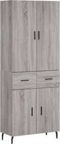 vidaXL Dulap înalt, gri sonoma, 69,5x34x180 cm, lemn compozit