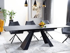 Masa extensibila Salvadore Ceramic gri ANTHRACITE/negru mat L160-240 cm