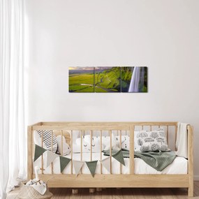 Tablou cu cascade (cu ceas) (90x30 cm)