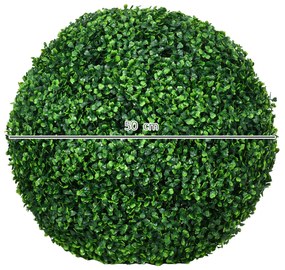 HOMCOM Set de 2 Bile Artificiale, Bile de Arbori Topiari din Buxus, Plante False de Interior în Aer Liber pentru Casă, Ø50cm, Verde | Aosom Romania