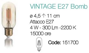 Bec LED VINTAGE E27 4W BOMB 151700