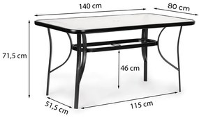 Masă de grădină din sticlă 140x80 cm