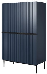 Bufet Nicole 100 cm cu mânere și picioare metalice - bleumarin / picioare negre