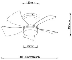 Globo 03609B - Ventilator de tavan LED HINES dimabil 10W/230V 3000-6500K +telecomandă