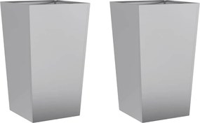 vidaXL Jardiniere grădină, 2 buc., 45x45x75 cm, oțel galvanizat