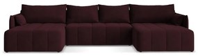Colțar burgundy extensibil/cu spațiu de depozitare (în formă de "U") Moku – Makamii