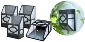 4 buc lampa solara de exterior, negru