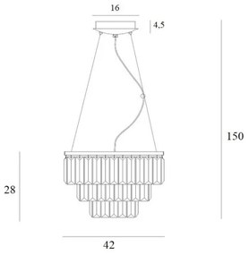 Lustră pe cablu MAXLIGHT P0423 MONACO 9xG9/40W/230V d. 42 cm auriu