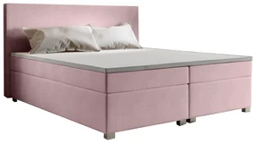 Pat matrimonial Boxspring 140 cm Simon (Roz) (cu saltea, fără sp. depozitare). 1047325