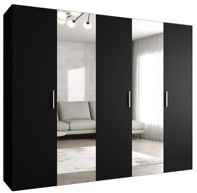 Dulap de haine 250 cm Borry 2 (Negru + Argintiu). 1125839