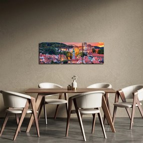 Tablou - Český Krumlov (cu ceas) (90x30 cm)