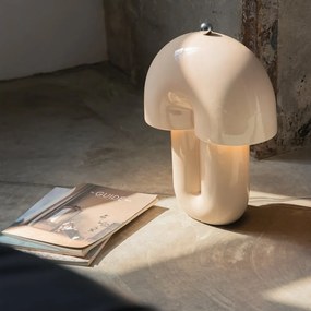 Veioza decorativa LED din ceramica Hope bej lucios