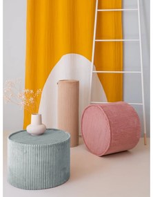 Puf de copii roz cu tapițerie din catifea reiată – Wigiwama
