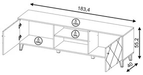 Comodă TV SULA stejar craft/negru
