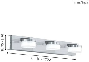 Eglo 96543 - LED Aplica perete baie ROMENDO 1 3xLED/7,2W/IP44