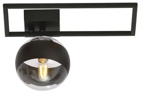 Plafoniera moderna neagra cu un glob din sticla transparenta Imago 1D