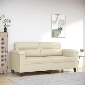 Canapea cu 2 locuri, crem, 140 cm, piele ecologica