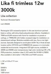 Corp incastrabil cu 5 spoturi LED Lika fi trimless 12w 3000k