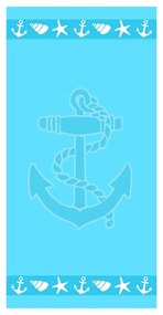 Prosop de plajă albastru din bumbac din frotir 70x140 cm Anchor – B.E.S.