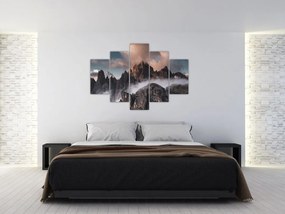 Tablou - Dolomiți Italieni ascunși în ceață (150x105 cm)