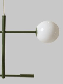 Lustra metal verde cu 4 globuri sticla Copenhagen