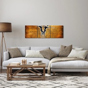 Tablou perechii dansând pictate (cu ceas) (90x30 cm)