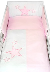 Perne laterale apărătoare de pătuț Baby Nellys, Baby Stars - roz 120x90