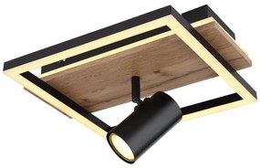 Plafoniera LED cu spot directionabil design industrial Kassu negru