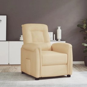 338935 vidaXL Fotoliu rabatabil, crem, țesătură microfibră